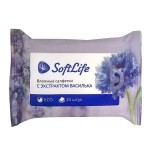 Салфетки влажные, Softlife (Софтлайф) 20 шт универсальные с экстрактом василька