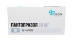 Пантопразол, таблетки кишечнорастворимые покрытые оболочкой 20 мг 56 шт