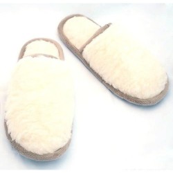 Тапочки из овечьего меха р. 37-39 белые