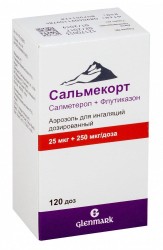 Сальмекорт, аэр. д/ингал. дозир. 25 мкг+250 мкг/доза 120 доз №1