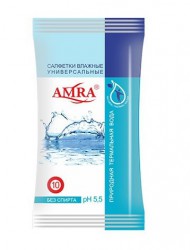 Салфетки влажные AMRA освежающие 15 шт.